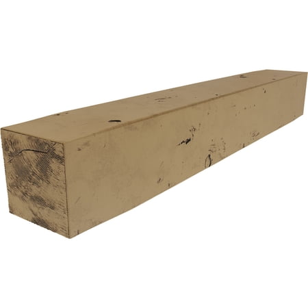 Ekena Millwork 6"H x 6"D x 48"W Knotty Pine Faux Wood Fireplace Mantel, Natural Golden Oak