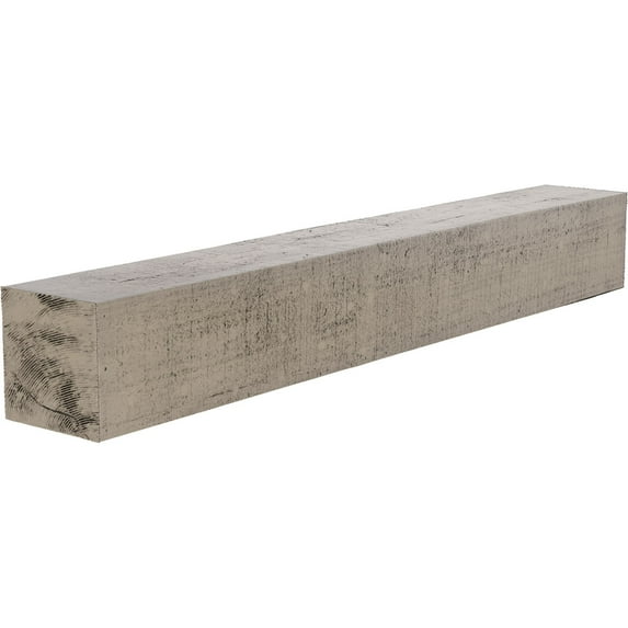 Ekena Millwork 6"H x 6"D x 60"W Rough Cedar Faux Wood Fireplace Mantel, Burnished Pine