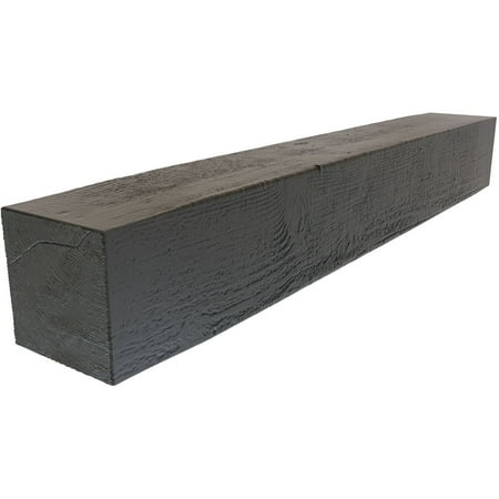 Ekena Millwork 6"H x 6"D x 84"W Rough Sawn Faux Wood Fireplace Mantel, Burnished Cedar