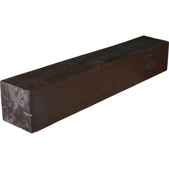 Ekena Millwork 6"H x 8"D x 36"W Knotty Pine Faux Wood Fireplace Mantel, Burnished Mahogany