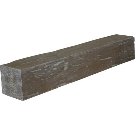 Ekena Millwork 6"H x 8"D x 48"W Pecky Cypress Faux Wood Fireplace Mantel, Vintage Mahogany