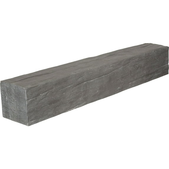 Ekena Millwork 6"H x 8"D x 48"W Riverwood Faux Wood Fireplace Mantel, Aged Cedar
