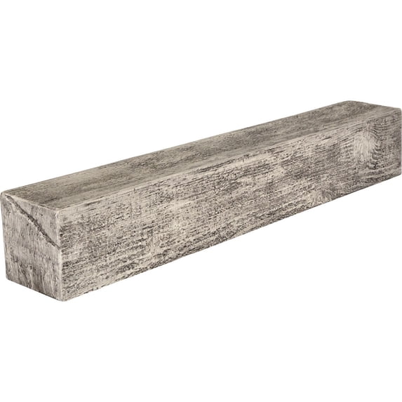 Ekena Millwork 6"H x 8"D x 60"W Rough Sawn Faux Wood Fireplace Mantel, Burnished Pine