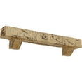 thumbnail image 1 of Ekena Millwork 6"H x 8"D x 72"W Hand Hewn Faux Wood Fireplace Mantel Kit with Ashford Corbels, Natural Pine, 1 of 10