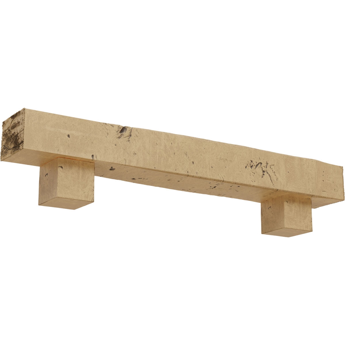 Ekena Millwork 6"H x 8"D x 72"W Knotty Pine Faux Wood Fireplace Mantel Kit w/ Alamo Corbels, Natural Pine