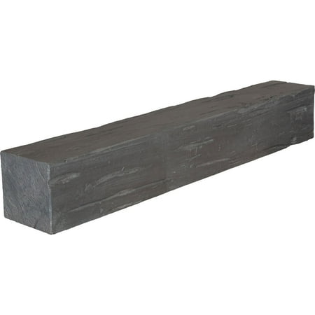 Ekena Millwork 6"H x 8"D x 72"W Pecky Cypress Faux Wood Fireplace Mantel, Aged Cedar