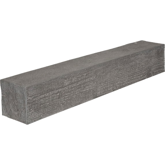 Ekena Millwork 6"H x 8"D x 72"W Rough Sawn Faux Wood Fireplace Mantel, Aged Cedar