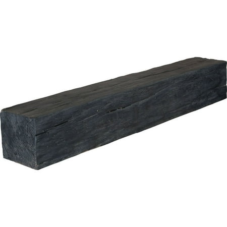 Ekena Millwork 6"H x 8"D x 84"W Riverwood Faux Wood Fireplace Mantel, Aged Ash