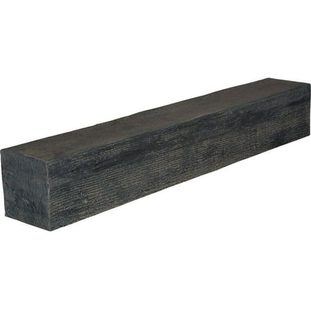 Ekena Millwork 6"H x 8"D x 84"W Rough Sawn Faux Wood Fireplace Mantel, Aged Ash