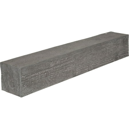 Ekena Millwork 6"H x 8"D x 84"W Rough Sawn Faux Wood Fireplace Mantel, Aged Cedar