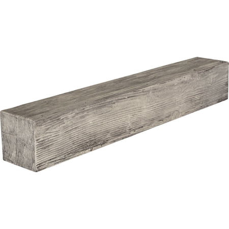 Ekena Millwork 6"H x 8"D x 84"W Sandblasted Faux Wood Fireplace Mantel, Burnished Pine