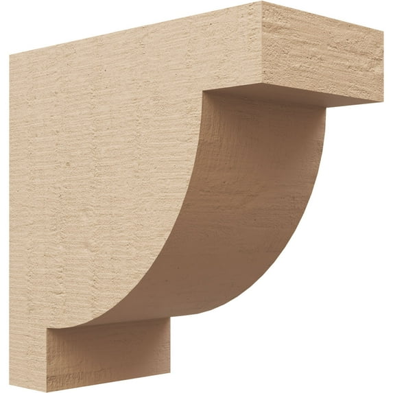 6"W x 12"D x 12"H Classic Alpine Rough Cedar Woodgrain TimberThane Corbel, Primed Tan