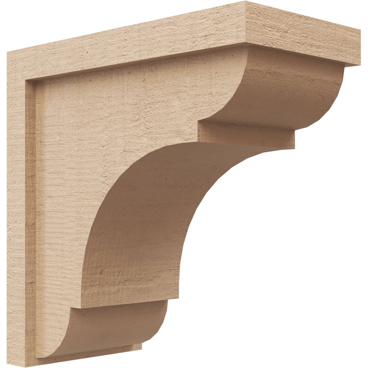 6"W x 12"D x 12"H Classic Bryant Rough Cedar Woodgrain TimberThane Corbel, Primed Tan