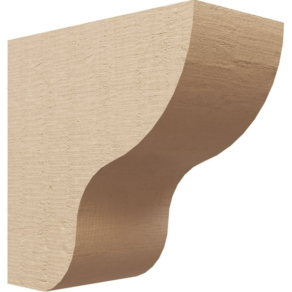 6"W x 12"D x 12"H Classic Greensboro Rough Cedar Woodgrain TimberThane Corbel, Primed Tan