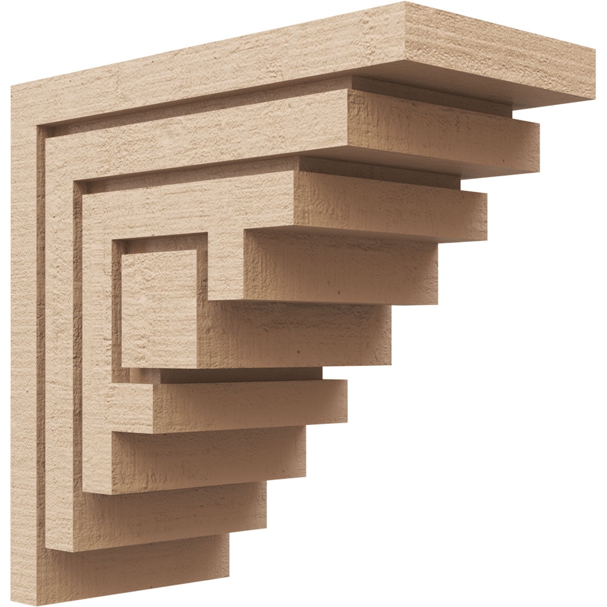 6"W x 12"D x 12"H Classic Landon Rough Cedar Woodgrain TimberThane Corbel, Primed Tan