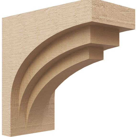 6"W x 12"D x 12"H Classic Rockford Rough Cedar Woodgrain TimberThane Corbel, Primed Tan