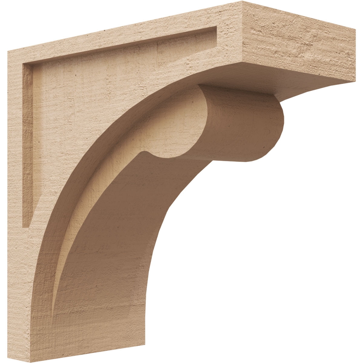 6"W x 12"D x 12"H Classic Viola Rough Cedar Woodgrain TimberThane Corbel, Primed Tan
