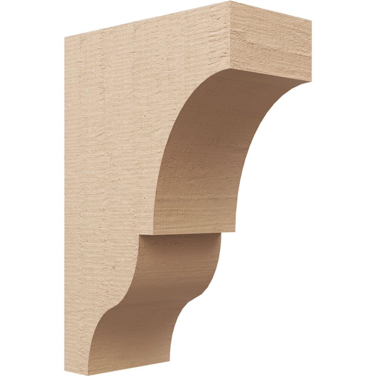 6"W x 12"D x 18"H Classic Asheboro Rough Cedar Woodgrain TimberThane Corbel, Primed Tan