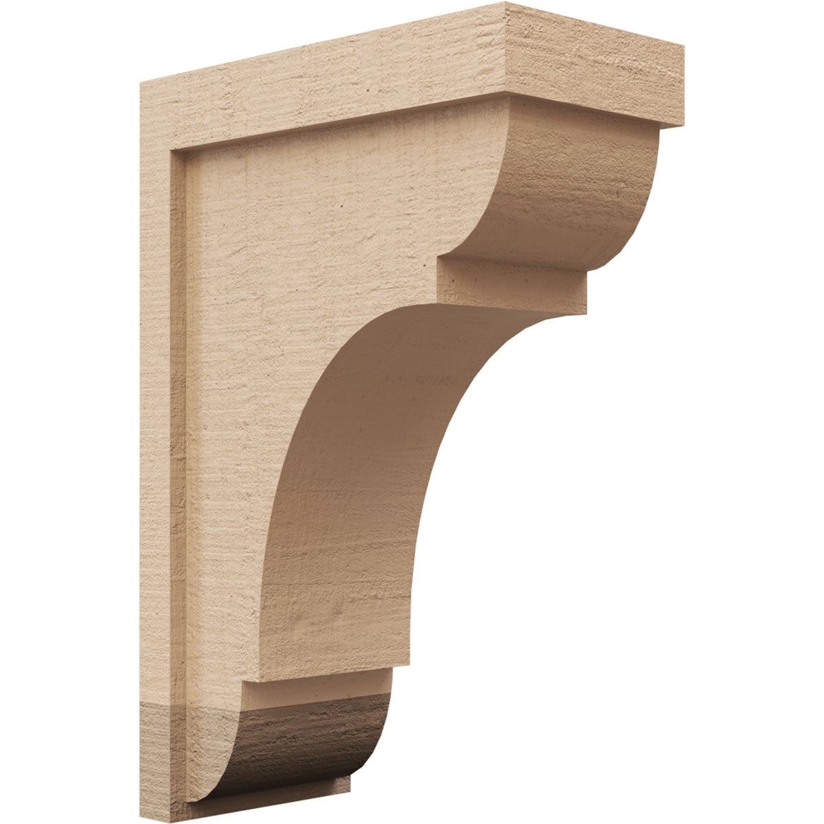 6"W x 12"D x 18"H Classic Bryant Rough Cedar Woodgrain TimberThane Corbel, Primed Tan