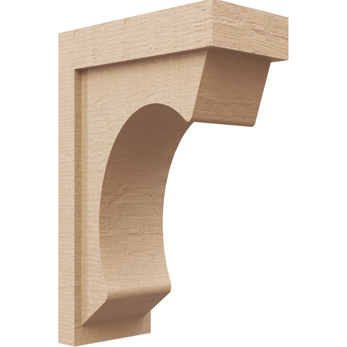 6"W x 12"D x 18"H Classic Emerson Rough Cedar Woodgrain TimberThane Corbel, Primed Tan