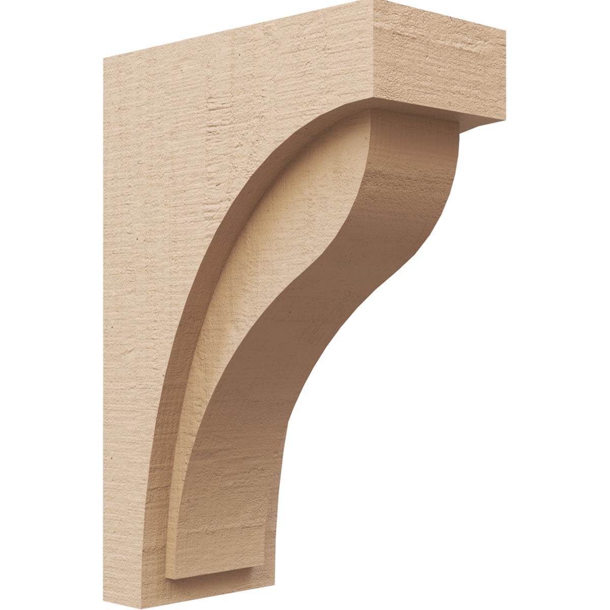 6"W x 12"D x 18"H Classic Helena Rough Cedar Woodgrain TimberThane Corbel, Primed Tan