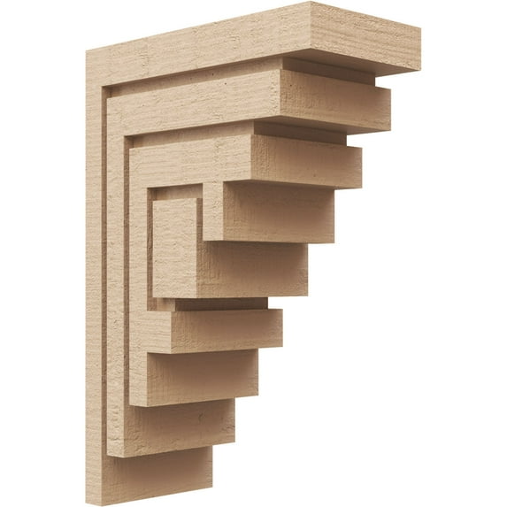 6"W x 12"D x 18"H Classic Landon Rough Cedar Woodgrain TimberThane Corbel, Primed Tan