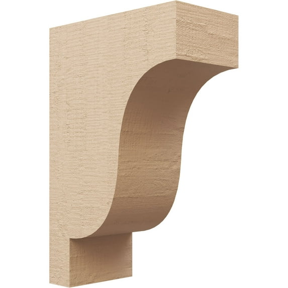 6"W x 12"D x 18"H Classic Newport Rough Cedar Woodgrain TimberThane Corbel, Primed Tan