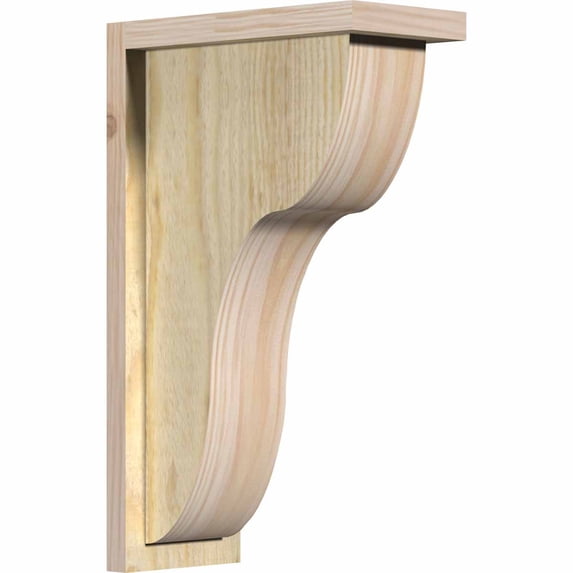 Ekena Millwork 6"W x 12"D x 20"H Carmel Rough Sawn Corbel w/Backplate, Douglas Fir