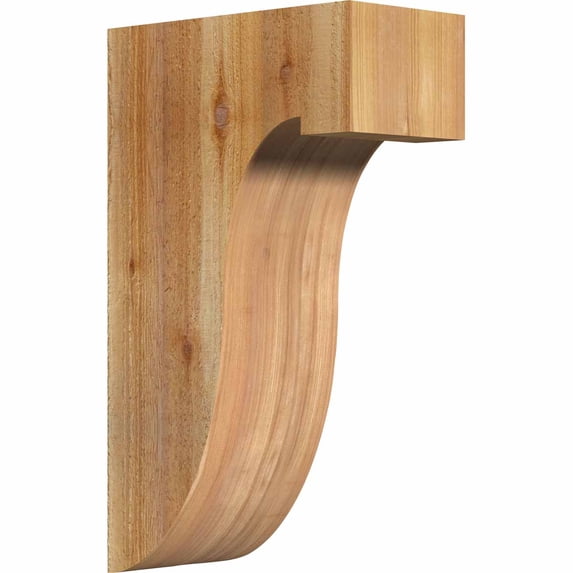 Ekena Millwork 6"W x 12"D x 20"H Del Monte Rough Sawn Corbel, Western Red Cedar