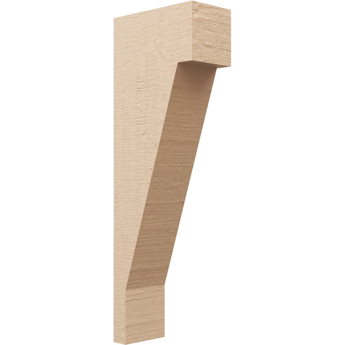 6"W x 12"D x 36"H Thin Burlington Rough Cedar Woodgrain TimberThane Corbel, Primed Tan