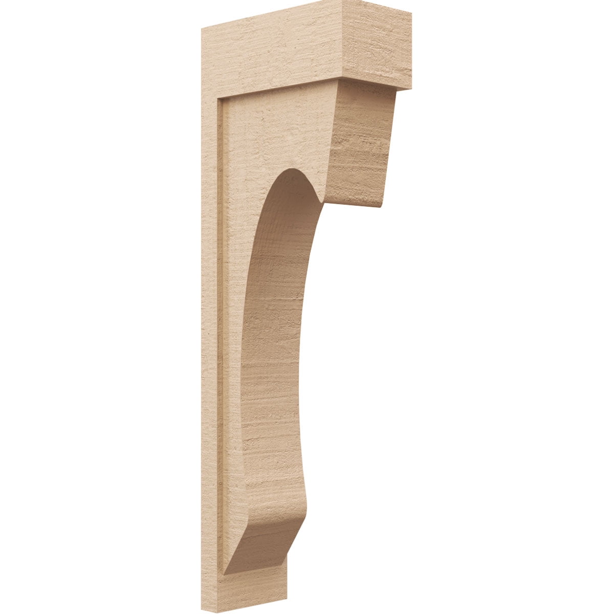 6"W x 12"D x 36"H Thin Emerson Rough Cedar Woodgrain TimberThane Corbel, Primed Tan
