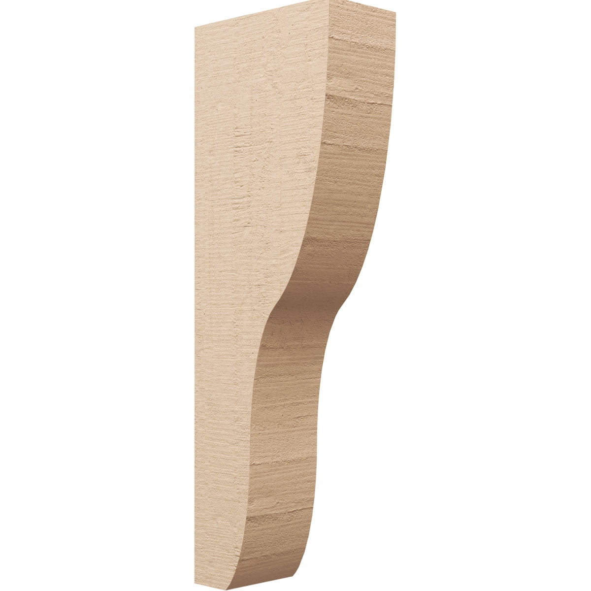 6"W x 12"D x 36"H Thin Greensboro Rough Cedar Woodgrain TimberThane Corbel, Primed Tan