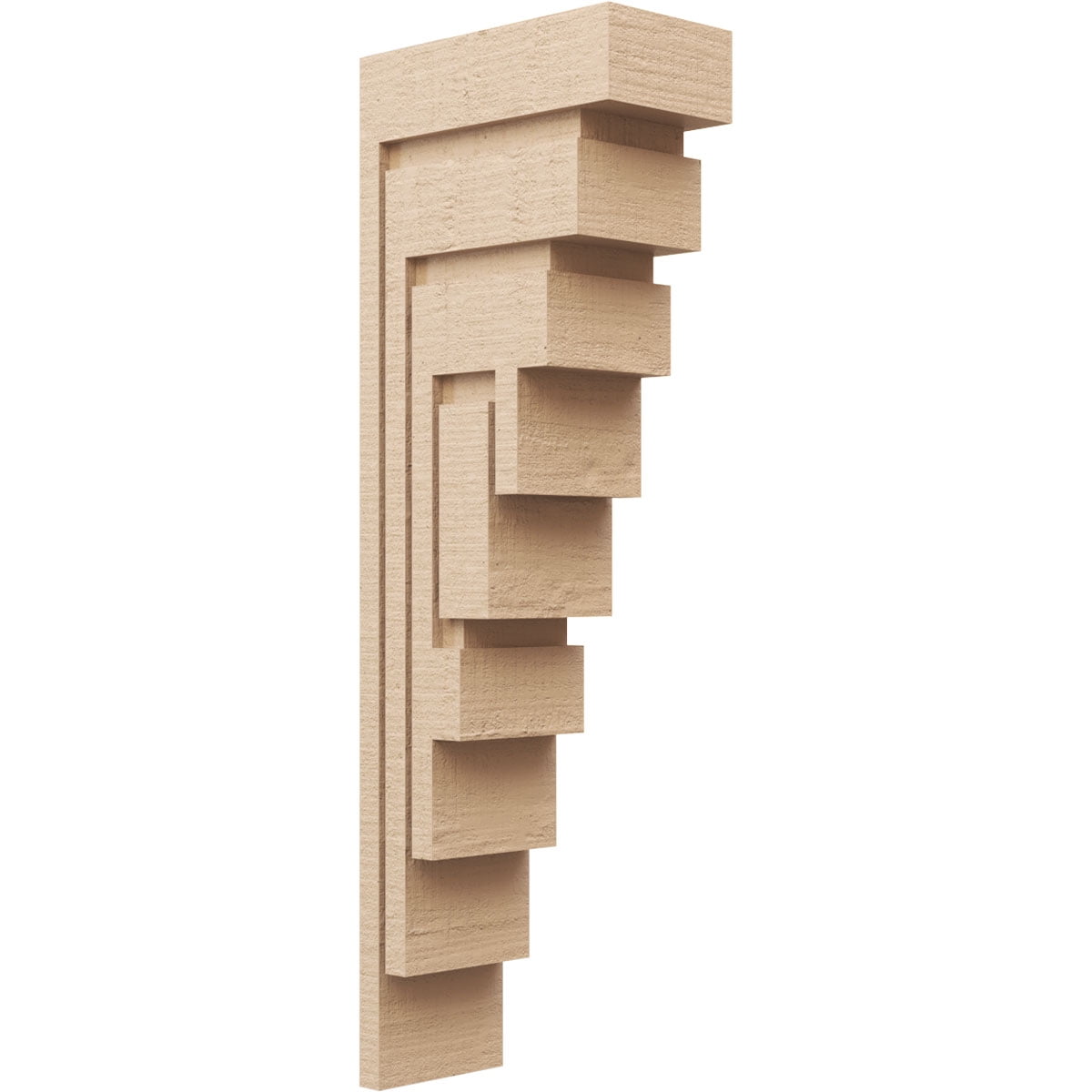 6"W x 12"D x 36"H Thin Landon Rough Cedar Woodgrain TimberThane Corbel, Primed Tan