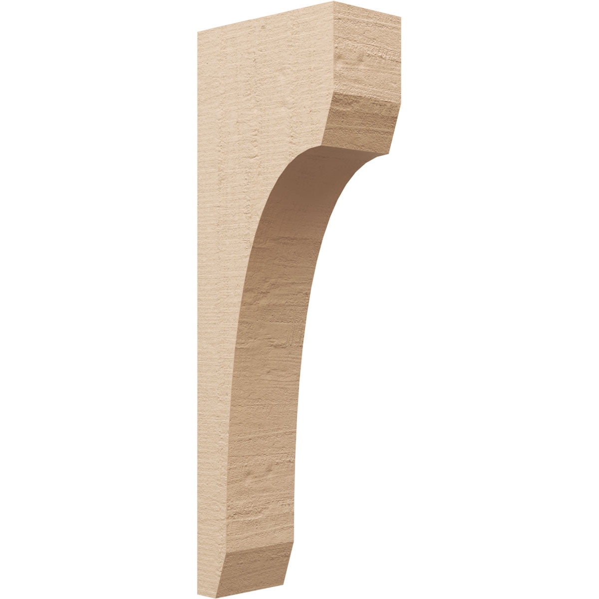 6"W x 12"D x 36"H Thin Legacy Rough Cedar Woodgrain TimberThane Corbel, Primed Tan
