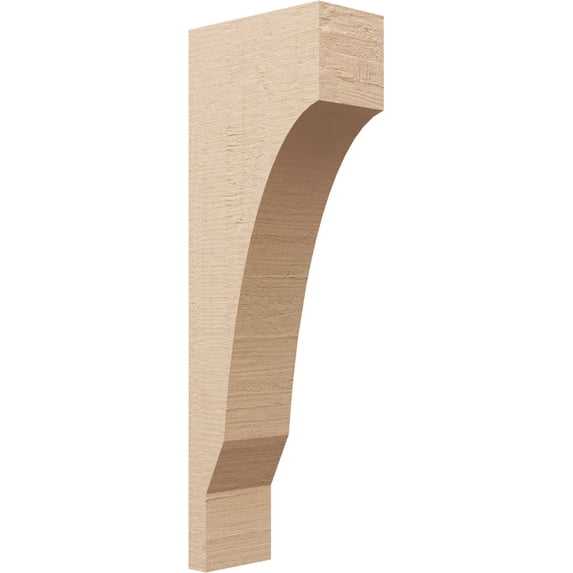 6"W x 12"D x 36"H Thin Moab Rough Cedar Woodgrain TimberThane Corbel, Primed Tan