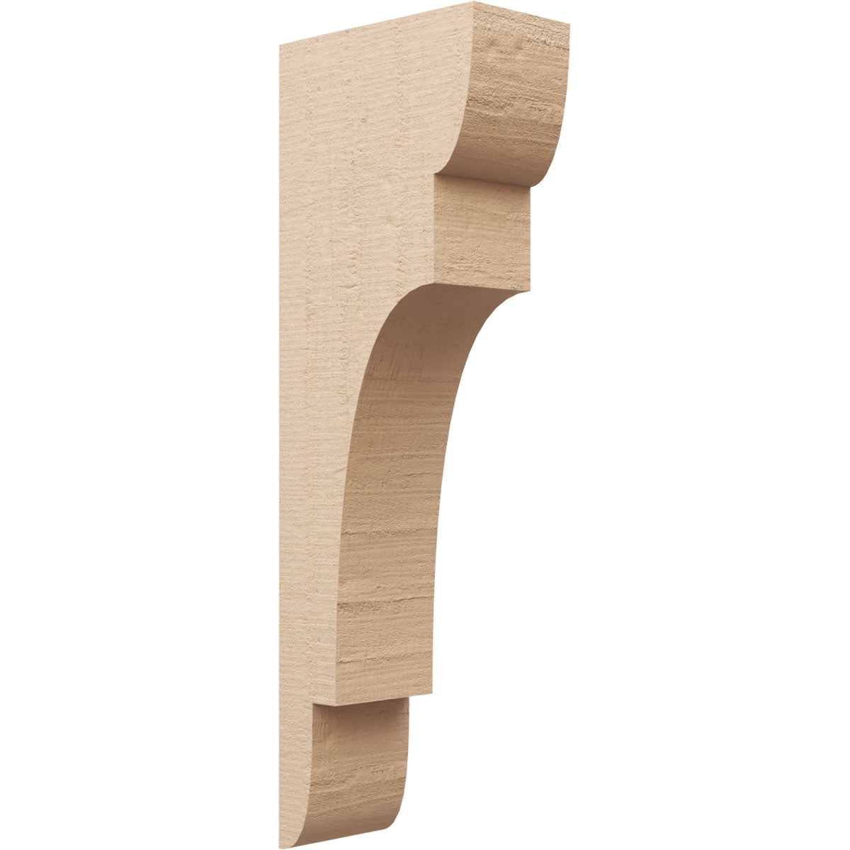 6"W x 12"D x 36"H Thin New Brighton Rough Cedar Woodgrain TimberThane Corbel, Primed Tan