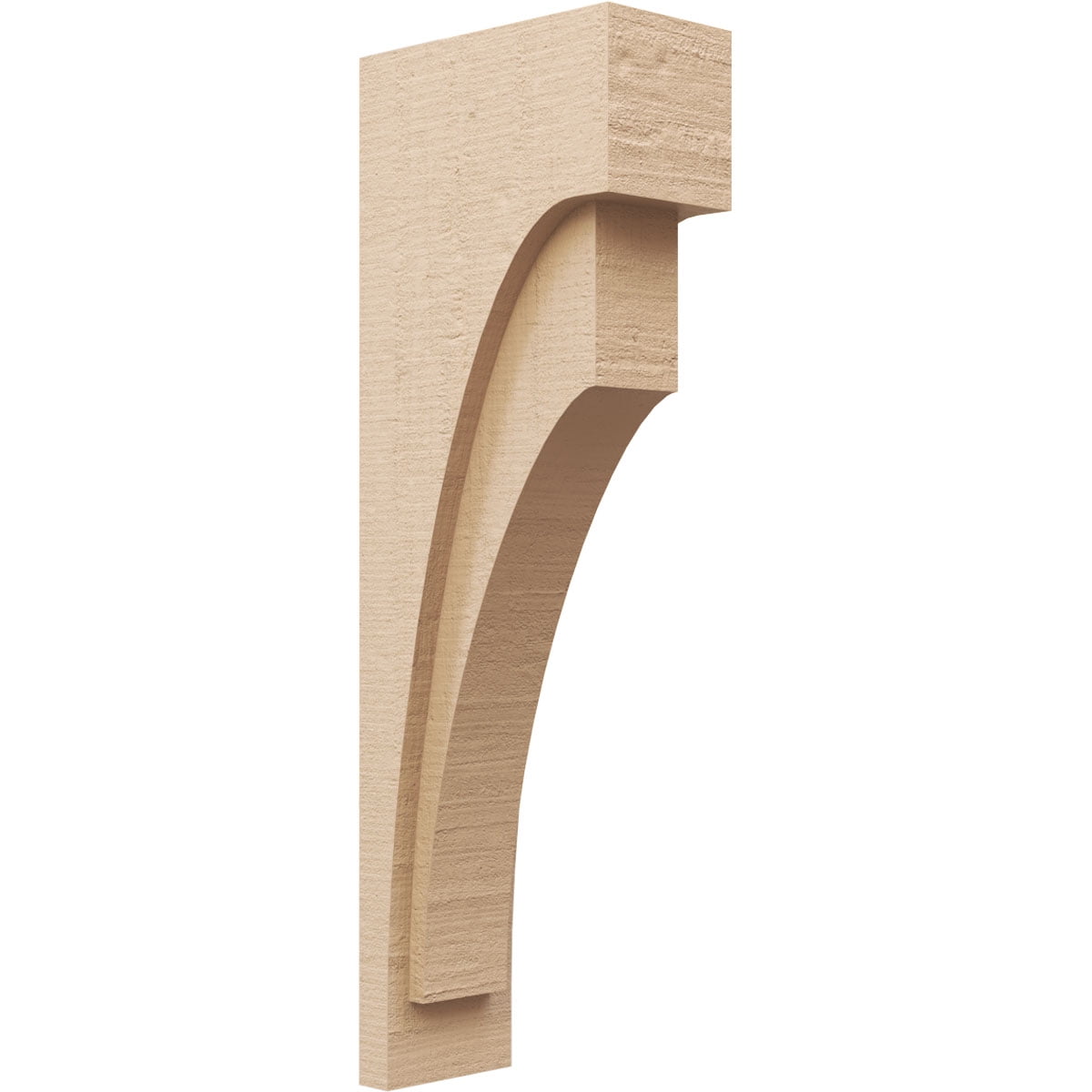 6"W x 12"D x 36"H Thin Rivera Rough Cedar Woodgrain TimberThane Corbel, Primed Tan