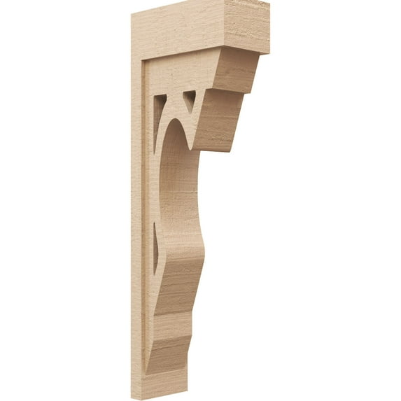 6"W x 12"D x 36"H Thin Sheridan Rough Cedar Woodgrain TimberThane Corbel, Primed Tan