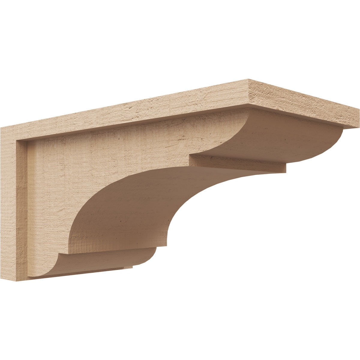 6"W x 12"D x 6"H Wide Bryant Rough Cedar Woodgrain TimberThane Corbel, Primed Tan