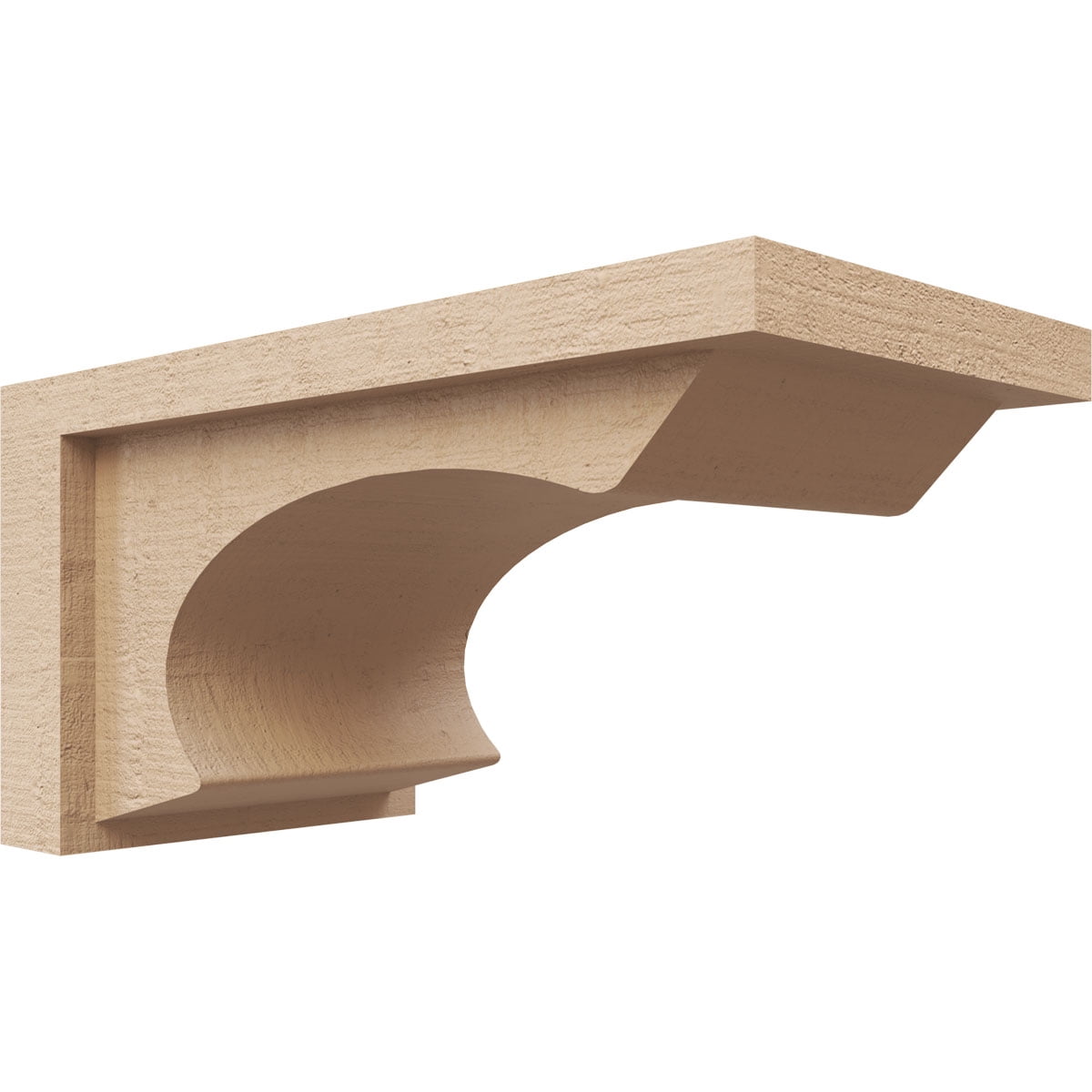 6"W x 12"D x 6"H Wide Emerson Rough Cedar Woodgrain TimberThane Corbel, Primed Tan