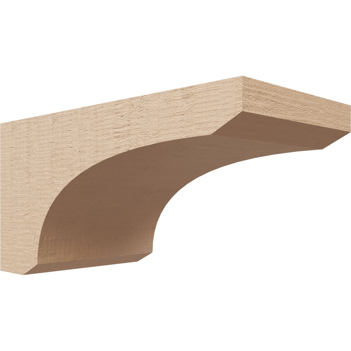 6"W x 12"D x 6"H Wide Legacy Rough Cedar Woodgrain TimberThane Corbel, Primed Tan