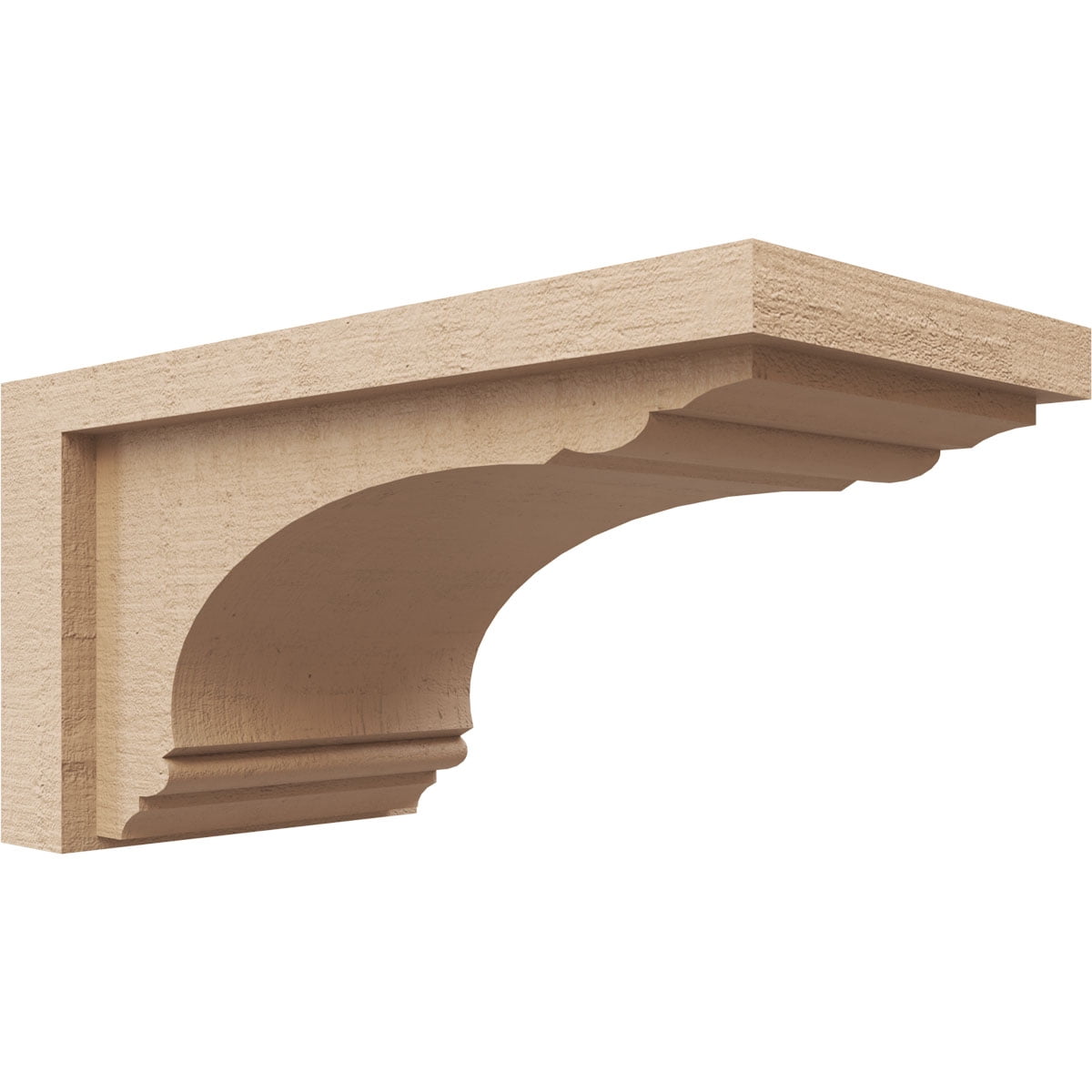 6"W x 12"D x 6"H Wide Warren Rough Cedar Woodgrain TimberThane Corbel, Primed Tan