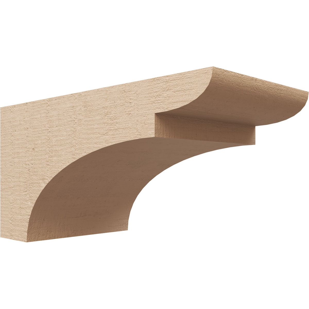 6"W x 12"D x 6"H Wide Yorktown Rough Cedar Woodgrain TimberThane Corbel, Primed Tan