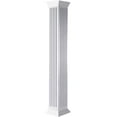 thumbnail image 1 of Ekena Millwork 6"W x 12'H Premium Square Non-Tapered Fluted PVC Endura-Craft Column Wrap Kit, Crown Capital & Base, 1 of 6