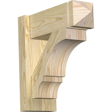 Ekena Millwork 6"W x 16"D x 16"H Balboa Rough Sawn Arts and Crafts Outlooker, Douglas Fir