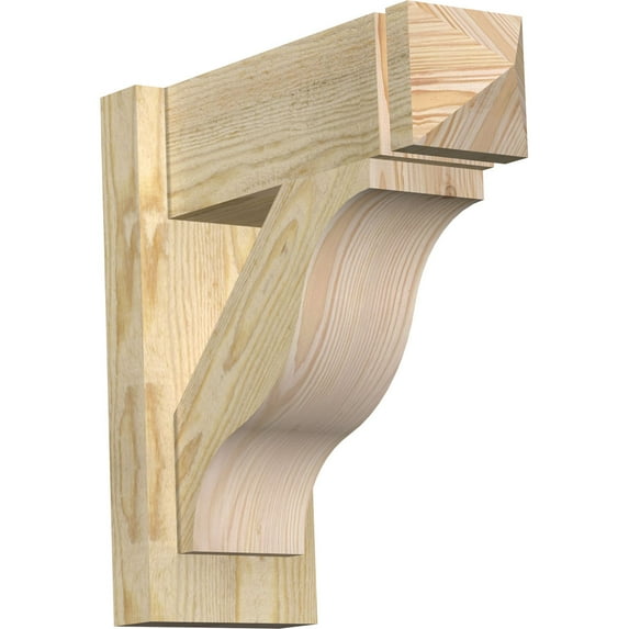 Ekena Millwork 6"W x 16"D x 16"H Funston Rough Sawn Arts and Crafts Outlooker, Douglas Fir