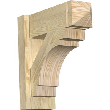 Ekena Millwork 6"W x 16"D x 16"H Merced Rough Sawn Arts and Crafts Outlooker, Douglas Fir