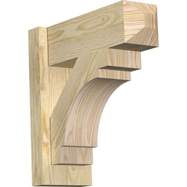 Ekena Millwork 6"W x 16"D x 16"H Merced Rough Sawn Craftsman Outlooker, Douglas Fir