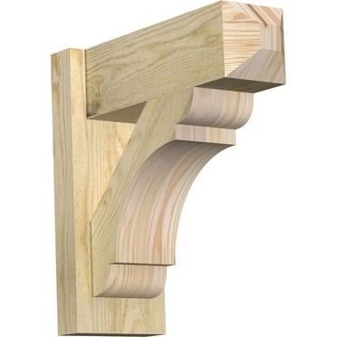Ekena Millwork 6"W x 16"D x 16"H Olympic Rough Sawn Craftsman Outlooker, Douglas Fir