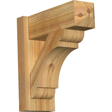 Ekena Millwork 6"W x 16"D x 16"H Olympic Rough Sawn Craftsman Outlooker, Western Red Cedar